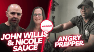 John Willis, Nicole Sauce, and The Angry Prepper on Tuesday Live episode.
