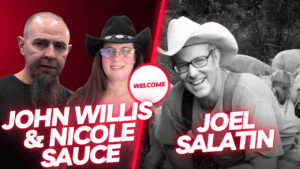 Joel Salatin, John Willis, and Nicole Sauce discuss sustainable living.