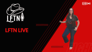 Woman hosting Living Free in Tennessee podcast during Tuesday Coffee session.