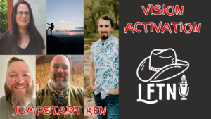 Group photo of Jumpstart Ken Eash and hosts for Living Free in Tennessee podcast episode 872.
