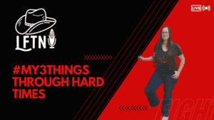 Podcast cover for Living Free in Tennessee with #My3Things for tough times.