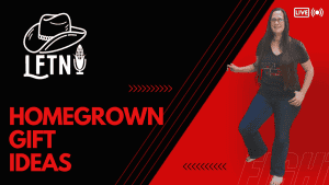 Woman presenting homegrown gift ideas on the Living Free in Tennessee podcast.