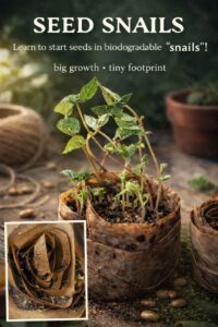 Seed snails help start biodegradable seed pots with tiny footprints and big growth potential. Perfec.