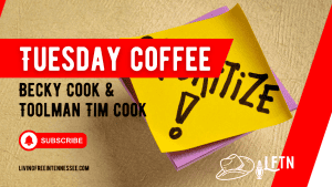 Podcast image for Tuesday Coffee with Becky Cook & Toolman Tim Cook.
