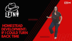 Woman speaking on homestead development during podcast episode.