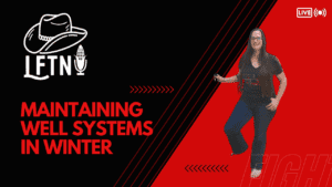 Woman smiling and presenting on maintaining well systems during winter.